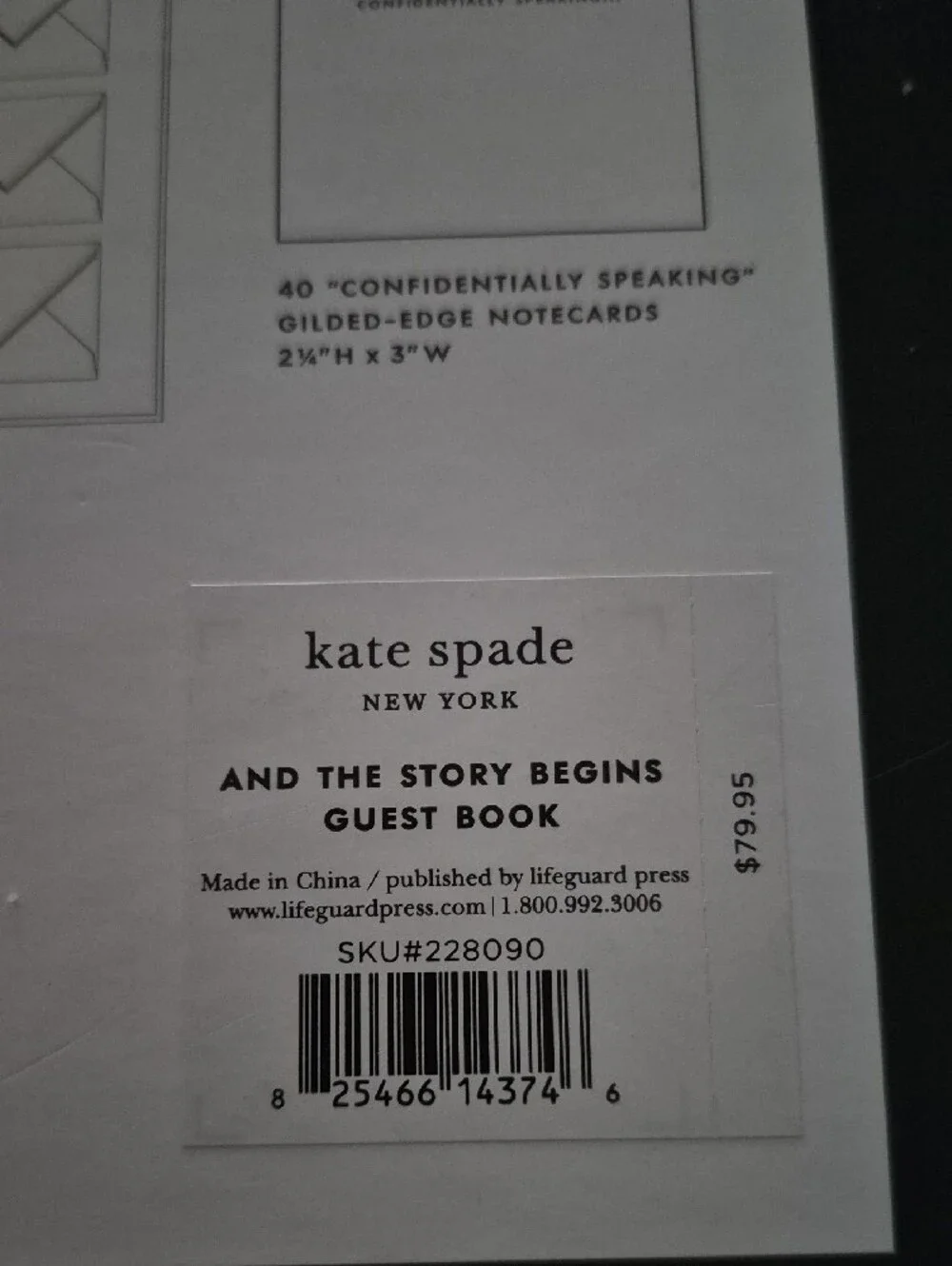 kate spade 'And the Story Begins' Bridal Guest Book - Pink and White